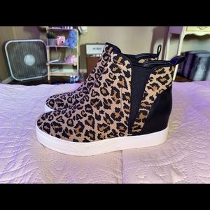 Steve Madden leopard booties/high top sneakers